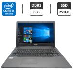 Ноутбук Terra Mobile 1513s / 15.6" (1366x768) TN / Intel Core i5-6200U (2 (4) ядра по 2.3 - 2.8 GHz) / 8 GB DDR3 / 250 GB SSD / Intel HD Graphics 520 / WebCam / DVD-ROM / АКБ не тримає б/в