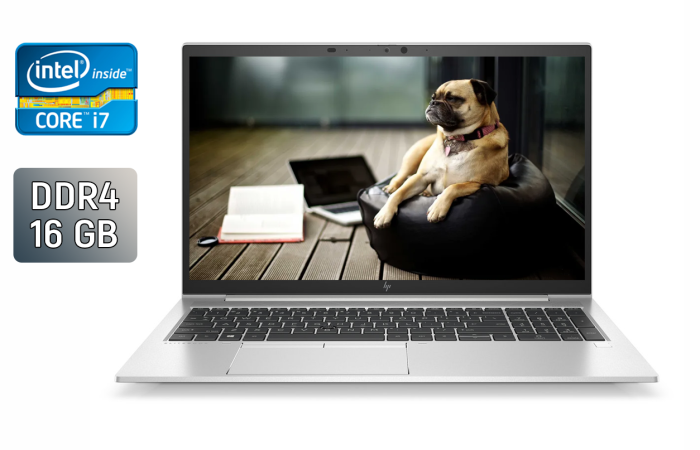 Ультрабук HP EliteBook 850 G8 / 15.6" (1920x1080) IPS / Intel Core i7-1185G7 (4 (8) ядра по 3.0 - 4.8 GHz) / 16 GB DDR4 / 480 GB SSD / Intel Iris Xe Graphics / WebCam / TouchID / Windows 11 б/в - зображення 1