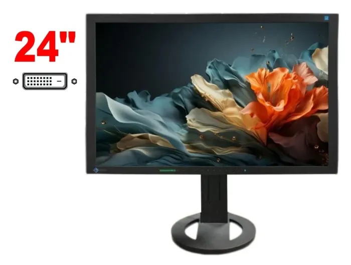 Монітор Eizo FlexScan S2402W / 24" (1920x1200) TN / 1x DVI, 1x VGA, 1x Audio / 2x 0.5W / VESA 100x100 / Поворотний б/в - зображення 1