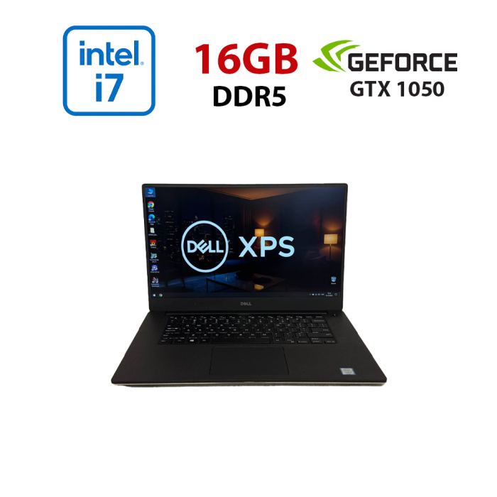 Ігровий ноутбук Dell XPS 9560 / 15,6" (1920x1080) IPS / Intel Core i7-7700HQ (4 (8) ядра по 2,8 - 3,8 ГГц) / 16 ГБ DDR4 / 256 ГБ SSD / nVidia Geforce GTX 1050, 4 ГБ GDDR5, 128-біт / HDMI б/в - зображення 1