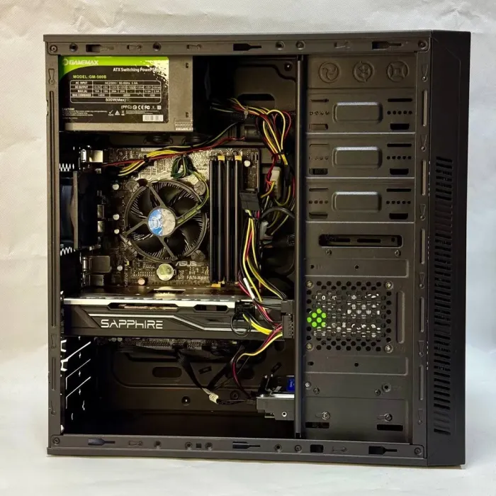 Комп'ютер GameMax MT520 Black Tower / Intel Core i7-4790S (4 (8) ядра по 3.2 - 4.0 GHz) / 16 GB DDR3 / 256 GB SSD + 500 GB HDD / AMD Radeon RX 570, 4 GB GDDR5, 256-bit / 500W б/в - зображення 6