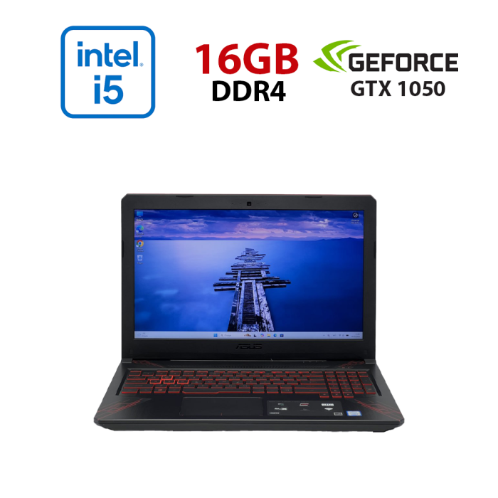 Ігровий ноутбук Asus TUF FX504GD-ES51 / 15,6" (1920x1080) TN / Intel Core i5-8300H (4 (8) ядра по 2,3 - 4,0 ГГц) / 16 ГБ DDR4 / 960 ГБ SSD / nVidia GeForce GTX 1050, 2 ГБ GDDR5, 128-біт / Веб-камера б/в - зображення 1