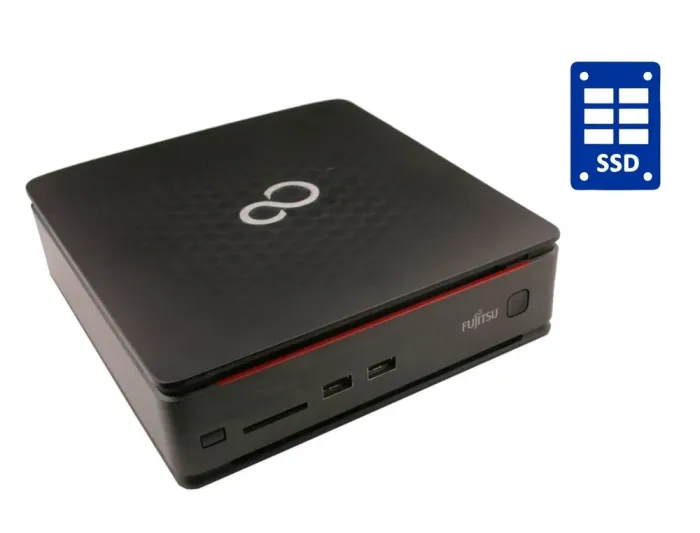 Неттоп Б-клас Fujitsu Esprimo Q520 USFF / Intel Core i3-4160T (2 (4) ядра по 3.1 GHz) / 8 GB DDR3 / 120 GB SSD / Intel HD Graphics 4400 б/в - зображення 1