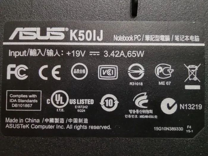 Ноутбук Asus K50IJ / 15.6" (1366x768) TN / Intel Celeron T3000 (2 ядра по 1.8 GHz) / 4 GB DDR2 / 120 GB SSD / Intel GMA 4500M HD Graphics / WebCam / АКБ не тримає б/в - зображення 2