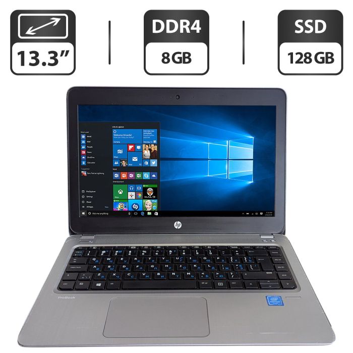 Ультрабук Б-клас HP ProBook 430 G4 / 13.3" (1366x768) TN / Intel Pentium 4415U (2 (4) ядра по 2.3 GHz) / 8 GB DDR4 / 128 GB SSD / Intel UHD Graphics 610 / WebCam б/в - зображення 1