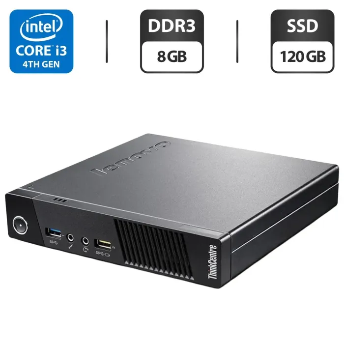 Неттоп Б-клас Lenovo ThinkCentre M73 USFF / Intel Core i3-4160T (2(4) ядра по 3.1 GHz) / 8 GB DDR3 / 120 GB SSD / Intel HD Graphics 4400 + Блок живлення б/в - зображення 1