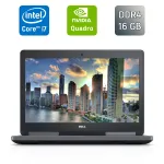 Мобільна робоча станція Dell Precision 7510 / 15,6" (1920x1080) IPS / Intel Core i7-6820HQ (4 (8) ядра по 2,7 - 3,6 ГГц) / 16 ГБ DDR4 / 128 ГБ SSD + 1000 ГБ HDD / nVidia Quadro M1000M, 2 ГБ GDDR5, 128-біт / WebCam / HDMI б/в