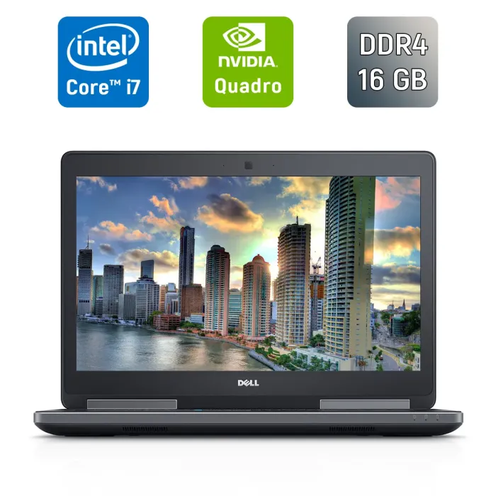Мобільна робоча станція Dell Precision 7510 / 15,6" (1920x1080) IPS / Intel Core i7-6820HQ (4 (8) ядра по 2,7 - 3,6 ГГц) / 16 ГБ DDR4 / 128 ГБ SSD + 1000 ГБ HDD / nVidia Quadro M1000M, 2 ГБ GDDR5, 128-біт / WebCam / HDMI б/в - зображення 1