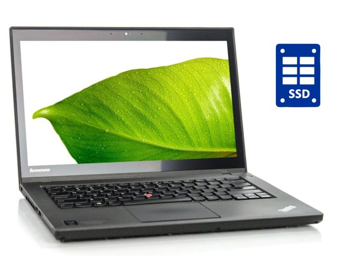 Ультрабук Lenovo ThinkPad T440 / 14" (1366x768) TN / Intel Core i3-4010U (2 (4) ядра по 1.7 GHz) / 4 GB DDR3 / 128 GB SSD / Intel HD Graphics 4400 / WebCam / Два АКБ б/в - зображення 1