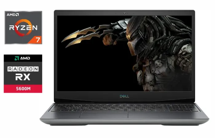 Ігровий ноутбук Dell G5 5505 / 15.6" (1920x1080) IPS / Ryzen 7 4800H (8 (16) ядер по 2.9 - 4.2 GHz) / 16 GB DDR4 / 512 GB SSD / AMD Radeon RX 5600M, 6 GB GDDR6, 192-bit / WebCam / HDMI / Windows 10 б/в - зображення 1