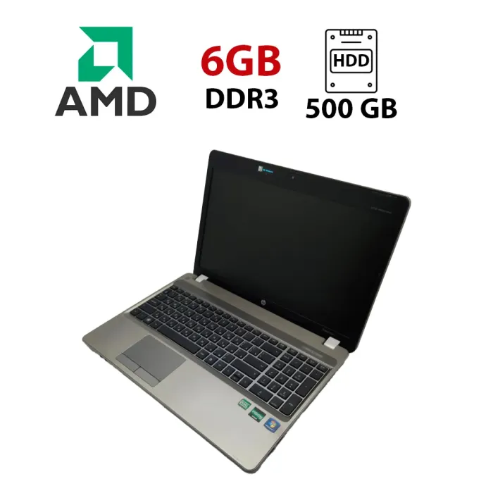 Ноутбук HP ProBook 4535s / 15.6" (1366x768) TN / AMD A6-3400M (4 ядра по 1.4 - 2.3 GHz) / 6 GB DDR3 / 500 GB HDD / AMD Radeon HD 6400M, 1 GB DDR3, 64-bit / WebCam б/в - зображення 1