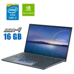 Ігровий ноутбук Asus ZenBook 14 UX435E / 14" (1920x1080) IPS / Intel Core i7-1165G7 (4 (8) ядра по 2.8 - 4.7 GHz) / 16 GB DDR4 / 480 GB SSD M.2 / nVidia GeForce MX450, 2 GB GDDR6, 64-bit / WebCam б/в