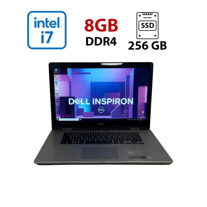 Ноутбук-трансформер Dell Inspiron 7579 x360 / 15.6" (1920x1080) IPS Touch / Intel Core i7-7500U (2 (4) ядра по 2.7 - 3.5 GHz) / 8 GB DDR4 / 256 GB SSD / Intel HD Graphics 620 / WebCam б/в - зображення 1