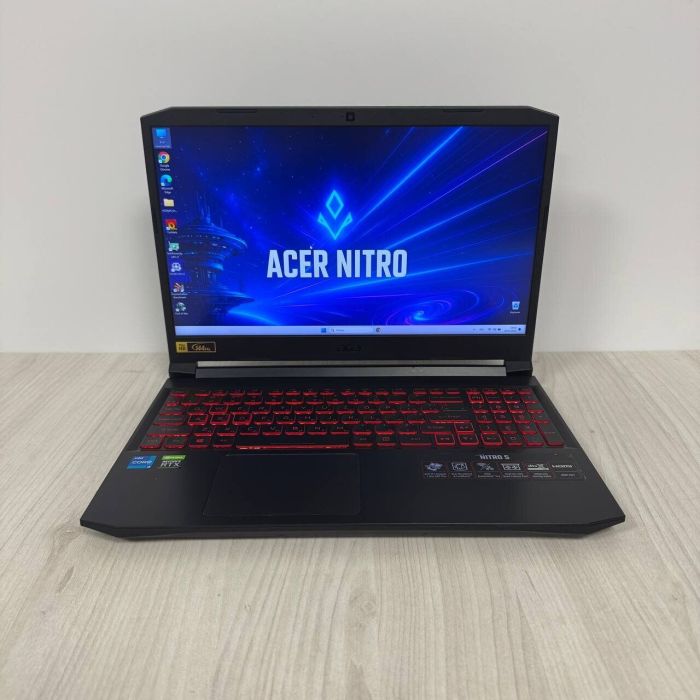 Ігровий ноутбук Acer Nitro 5 AN515-57 / 15.6" (2560x1440) IPS / Intel Core i5-11400H (6 (12) ядер по 2.7 - 4.5 GHz) / 32 GB DDR4 / 256 GB SSD NVMe + 1000 GB HDD / nVidia GeForce RTX 3050, 4 GB GDDR6, 128-bit / WebCam б/в - зображення 2