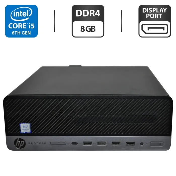 Комп'ютер Б-клас HP ProDesk 600 G3 SFF / Intel Core i5-6500 (4 ядра по 3,2 - 3,6 ГГц) / 8 ГБ DDR4 / 500 ГБ HDD / Intel HD Graphics 530 б/в - зображення 1