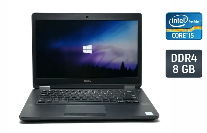 Ноутбук Dell Latitude E5470 / 14" (1366x768) TN / Intel Core i5-6300U (2 (4) ядра по 2.4 - 3.0 GHz) / 8 GB DDR4 / 256 GB SSD / Intel HD Graphics 520 / HDMI / WebCam / Windows 10 б/в - зображення 1
