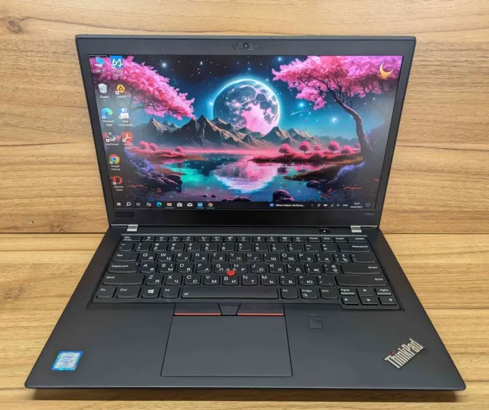 Ультрабук Lenovo ThinkPad T480s / 14" (1920x1080) IPS Touch / Intel Core i7-8650U (4 (8) ядра по 1.9 - 4.2 GHz) / 24 GB DDR4 / 480 GB SSD / Intel UHD Graphics 620 / WebCam / TouchID / Windows 10 б/в - зображення 2