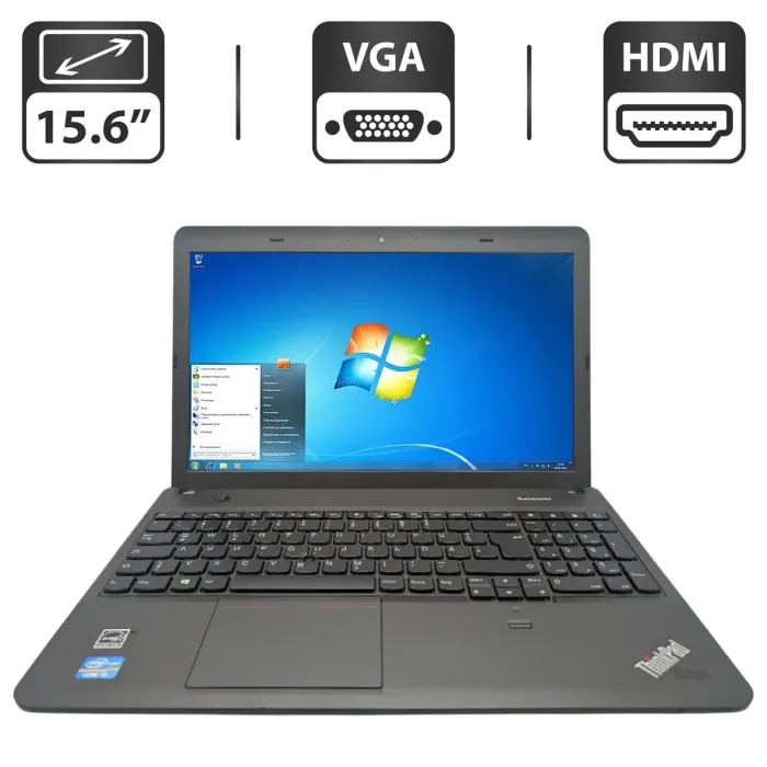 Ноутбук Lenovo ThinkPad E531 / 15.6'' (1366x768) TN / Intel Core i3-3120M (2 (4) ядра по 2.5 GHz) / 6 GB DDR3 / 1000 GB HDD / Intel HD Graphics 4000 / WebCam / DVD-ROM б/в - зображення 1