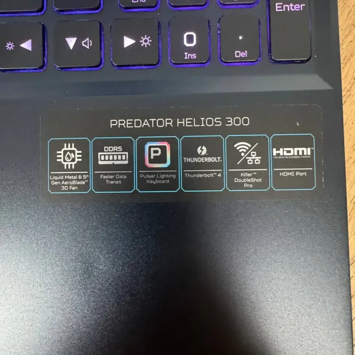 Ігровий ноутбук Б-клас Acer Predator Helios 300 PH315-55 / 15.6" (2560x1440) IPS / Intel Core i7-12700H (14 (20) ядер по 2.3 - 4.7 GHz) / 16 GB DDR5 / 512 GB SSD / nVidia GeForce RTX 3070 Ti, 8 GB GDDR6, 256-bit / WebCam б/в - зображення 9