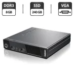 Неттоп Lenovo ThinkCentre M93p Tiny USFF / Intel Core i5-4570T (2(4) ядра по 2.9-3.6 GHz) / 8GB DDR3 / 240GB SSD / HD Graphics 4600 / VGA / Блок живлення в комплекті б/в