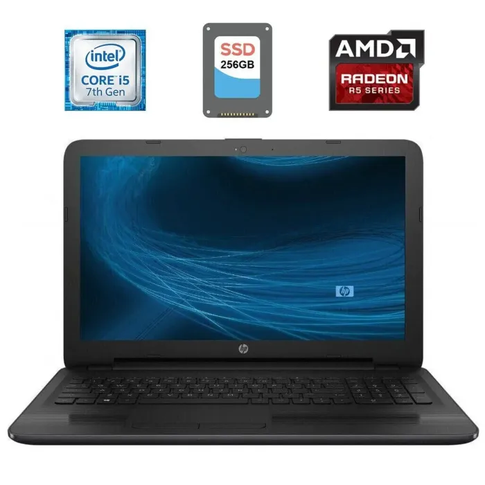 Ноутбук HP 250 G5 / 15.6" (1920x1080) TN / Intel Core i5-7200U (2 (4) ядра по 2.5 - 3.1 GHz) / 8 GB DDR4 / 256 GB SSD / AMD Radeon R5 M330, 2 GB DDR3, 64-bit / WebCam / DVD-RW / HDMI б/в - зображення 1