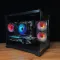 Збірка на замовлення: ігровий ПК Gamdias Aura GC10M ARGB Black Tower / AMD Ryzen 7 5700X (8 (16) ядер по 3,4 - 4,6 ГГц) / 32 ГБ DDR4 / 1000 ГБ SSD M.2 / AMD Radeon RX 6700 XT, 12 GB GDDR6, 192-bit / 650W б/в