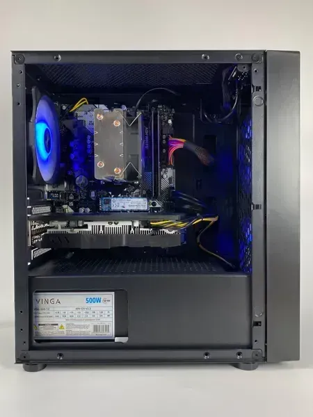 Ігровий ПК Prologix E102 / AMD Ryzen 5 5500 (6 (12) ядер по 3.6 - 4.2 GHz) / 16 GB DDR4 / 128 GB SSD + 2000 GB HDD / AMD Radeon RX 580 2048SP, 8 GB GDDR5, 256-bit / 500 W / ASRock B450M-HDV R4.0 б/в - зображення 4