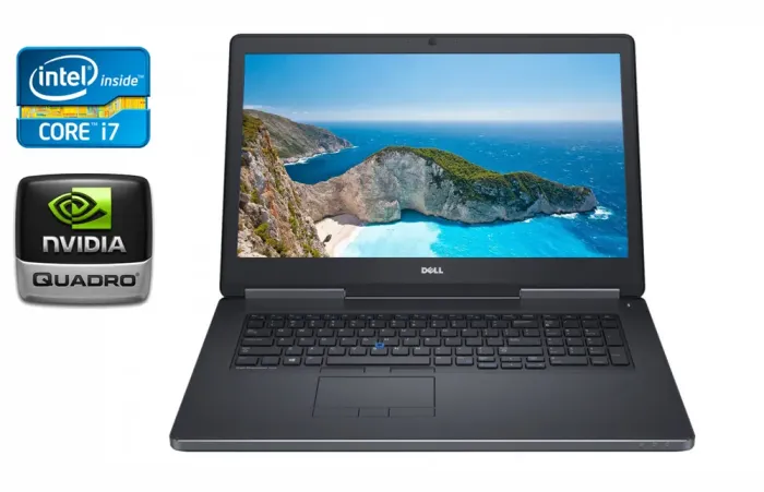 Мобільна робоча станція Dell Precision 7710 / 17,3" (1920x1080) IPS / Intel Core i7-6920HQ (4 (8) 2.9 - 3.8 GHz) / 32 GB DDR4 / 256 GB SSD + 640 GB HDD / nVidia Quadro M3000M, 4 GB GDDR5, 256-bit / WebCam / Windows 10 б/в - зображення 1