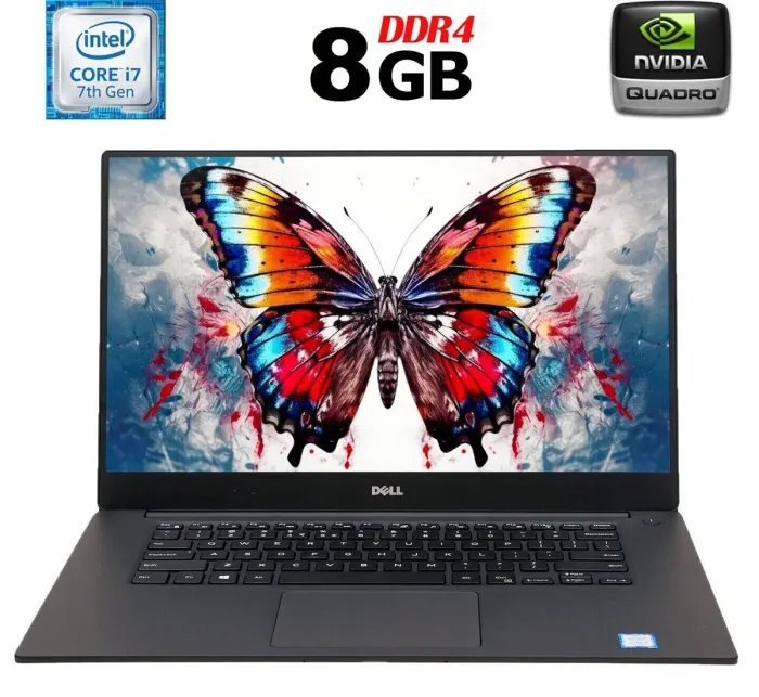 Мобільна робоча станція Б-клас Dell Precision 5520 / 15.6" (1920x1080) IPS / Intel Core i7-7820HQ (4 (8) ядра по 2.9 - 3.9 GHz) / 8 GB DDR4 / 256 GB SSD M.2 / nVidia Quadro M1200, 4 GB GDDR5, 128-bit / WebCam / Windows 11 б/в - зображення 1