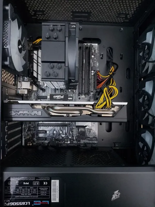 Ігровий ПК 1stPlayer X6 Fire Base Tower / Intel Core i7-6700 (4 (8) ядра по 3,4 - 4,0 ГГц) / 16 ГБ DDR4 / 1000 ГБ SSD / AMD Radeon RX 570, 4 ГБ GDDR5, 256-біт / 550 Вт б/в - зображення 4