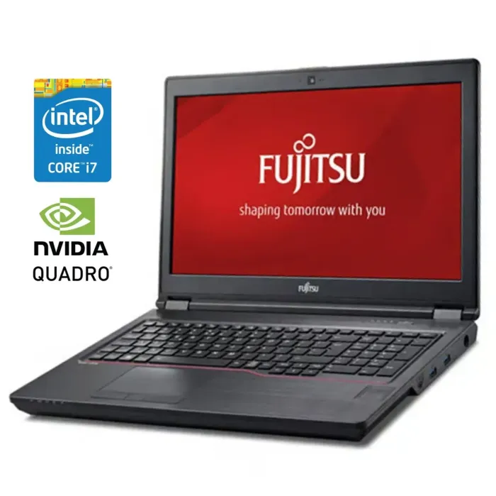 Мобільна робоча станція Б-класу Fujitsu Celsius H780 / 15.6" (1920x1080) IPS / Intel Core i7-8750H (6 (12) ядер по 2.2 - 4.1 GHz) / 32 GB DDR4 / 512 GB SSD / nVidia Quadro P2000, 4 GB GDDR5, 128-bit / WebCam / Win 10 Pro б/в - зображення 1