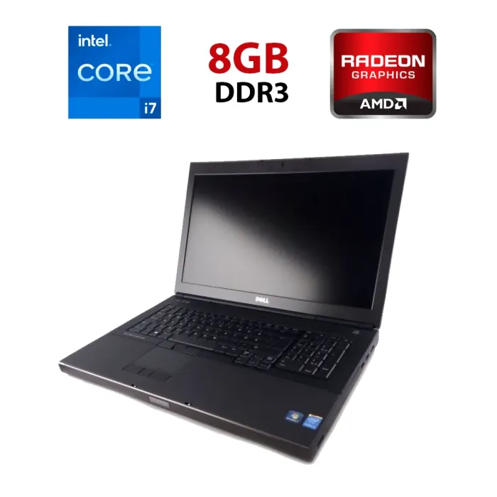 Ігровий ноутбук Dell Precision M6800 / 17.3" (1920x1080) IPS / Intel Core i7-4800MQ (4 (8) ядра по 2.7 - 3.7 GHz) / 8 GB DDR3 / 128 GB SSD / AMD Radeon HD 8950M, 2 GB GDDR5, 128-bit / WebCam б/в - зображення 1
