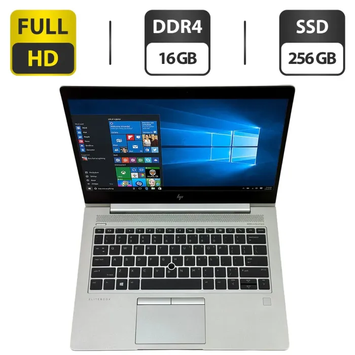 Ультрабук HP EliteBook 735 G5 / 13.3" (1920x1080) IPS / AMD Ryzen 7 Pro 2700U (4 (8) ядра по 2.2 - 3.8 GHz) / 16 GB DDR4 / 256 GB SSD / AMD Radeon Vega 10 Graphics / WebCam / Windows 10 Pro б/в - зображення 1