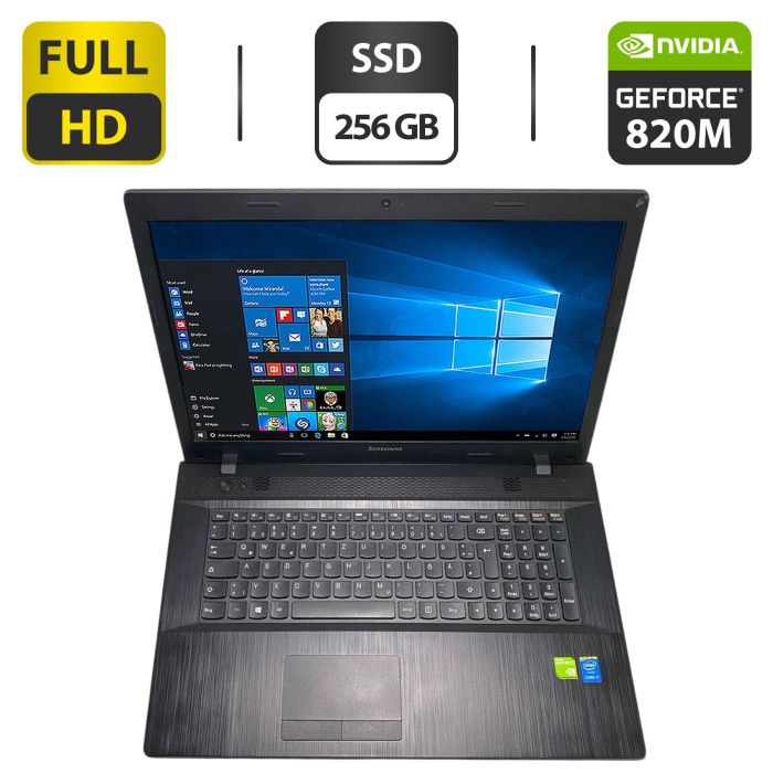 Ноутбук Lenovo IdeaPad G710 / 17.3" (1920x1080) TN / Intel Core i7-4712MQ (4 (8) ядер 2.3 - 3.3 GHz) / 16 GB DDR3 / 256 GB SSD / nVidia GeForce 820M, 2 GB GDDR3, 128-bit / WebCam / DVD-ROM б/в - изображение 1