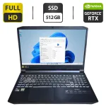 Ігровий ноутбук Acer Nitro 5 / 15.6" (1920x1080) IPS / AMD Ryzen 7 5800H (8 (16) ядер по 3.2 - 4.4 GHz) / 16 GB DDR4 / 512 GB SSD / nVidia GeForce RTX 3070, 8 GB GDDR6, 256-bit / WebCam б/в