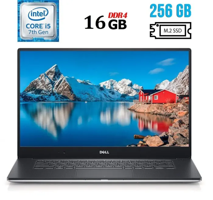 Ноутбук Б-клас Dell Precision 5520 / 15.6" IPS / Core i5-7440HQ (4 ядра по 2.8-3.8GHz) / 16GB DDR4 / 256GB SSD M.2 / HD Graphics 630 / WebCam / HDMI / Win 10 б/в - зображення 1