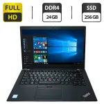 Ультрабук Б-клас Lenovo ThinkPad T470s / 14" (1920x1080) TN / Intel Core i5-7300U (2 (4) ядра по 2.6 - 3.5 GHz) / 24 GB DDR4 / 256 GB SSD / Intel HD Graphics 620 / WebCam б/в