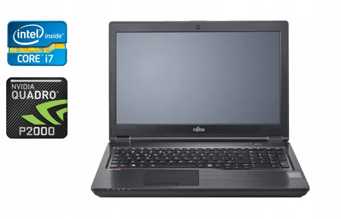 Мобільна робоча станція Б-клас Fujitsu Celsius H780 / 15.6" (1920x1080) IPS / Intel Core i7-8850H (6 (12) ядер по 2.6 - 4.3 GHz) / 16 GB DDR4 / 512 GB SSD / nVidia Quadro P2000, 4 GB GDDR5, 128-bit / WebCam / Fingerprint б/в - зображення 1