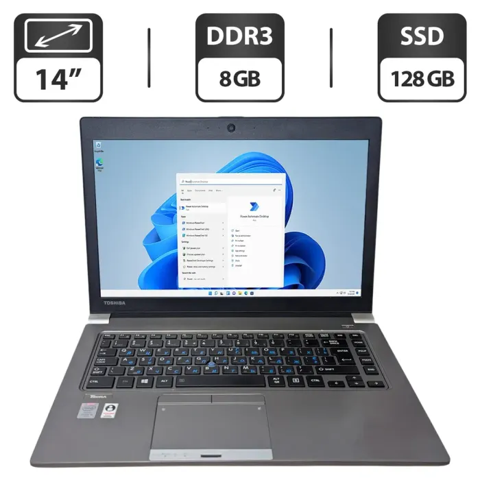 Ноутбук Б-клас Toshiba Tecra Z40-A-187 / 14" (1366x768) TN / Intel Core i5-4310U (2 (4) ядра по 2.0 - 3.0 GHz) / 8 GB DDR3 / 128 GB SSD / Intel HD Graphics 4400 / WebCam / HDMI б/в - зображення 1