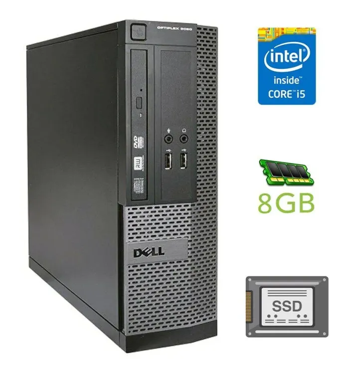 Комп'ютер Dell Optiplex 3020 SFF / Intel Core i5-4430 (4 ядра по 3-3.2 GHz) / 8GB DDR3 / 120GB SSD / HD Graphics 4600 / DVD-RW / USB 3 / DisplayPort б/в - зображення 1