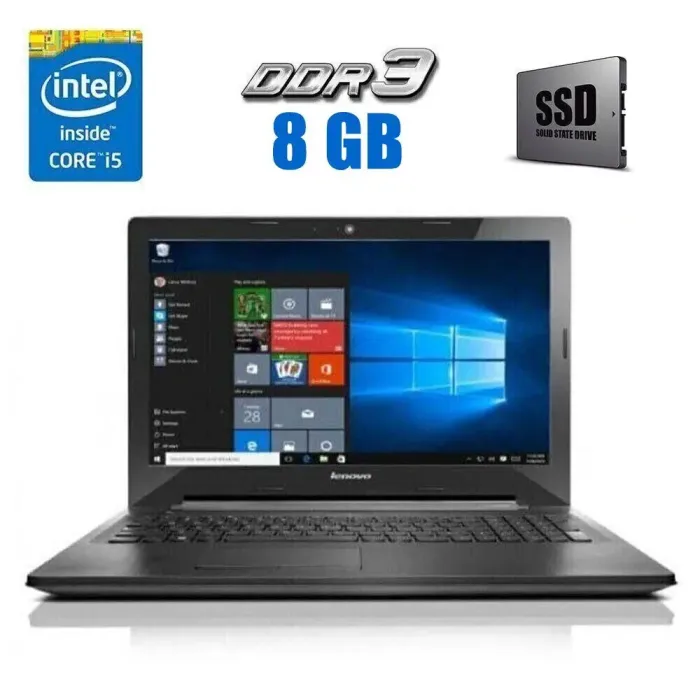 Ноутбук Б-клас Lenovo G50-80 / 15.6" (1366x768) TN / Intel Core i5-5200U (2 (4) ядра по 2.2 - 2.7 GHz) / 8 GB DDR3 / 120 GB SSD / Intel HD Graphics 5500 / WebCam б/в - зображення 1