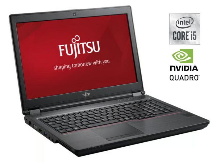 Мобільна робоча станція Fujitsu Celsius H7510 / 15.6" (1920x1080) IPS / Intel Core i7-10850H (6 (12) ядер по 2.7 - 5.1 GHz) / 32 GB DDR4 / 512 GB SSD M.2 / nVidia Quadro T1000, 4 GB GDDR6, 128-bit / WebCam б/в - зображення 1