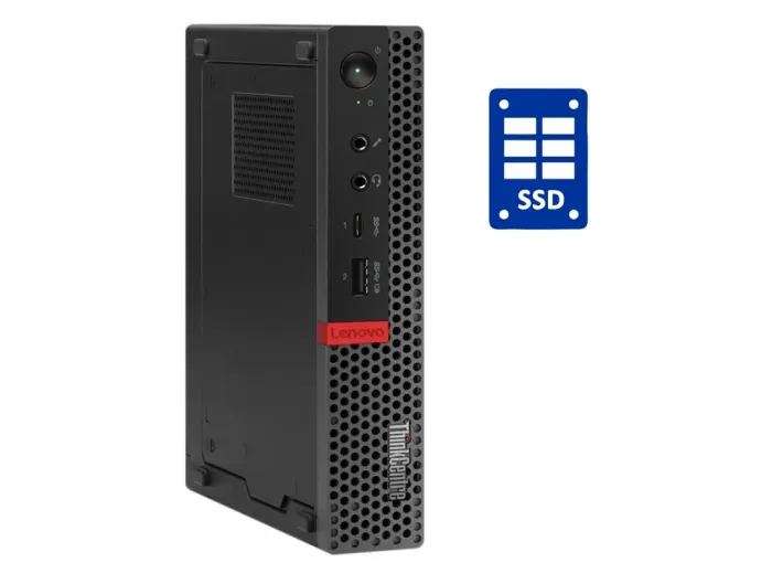 Неттоп Lenovo ThinkCentre M720q Tiny USFF / Intel Core i3-9100T (4 ядра по 3.1 - 3.7 GHz) / 8 GB DDR4 / 256 GB SSD / Intel UHD Graphics 630 / Win 10 Pro б/в - зображення 1