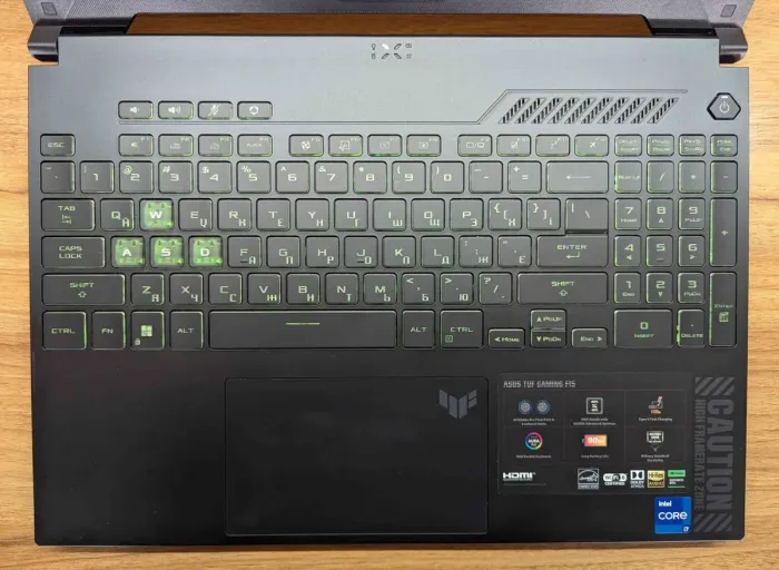 Ігровий ноутбук Asus FX 507 / 15.6" (1920x1080) IPS / Intel Core i7-12700H (14 (20) ядер по 3.5 - 4.7 GHz) / 16 GB DDR4 / 512 GB SSD / nVidia GeForce RTX 4060, 8 GB GDDR6, 128-bit / WebCam / Windows 10 б/в - зображення 3