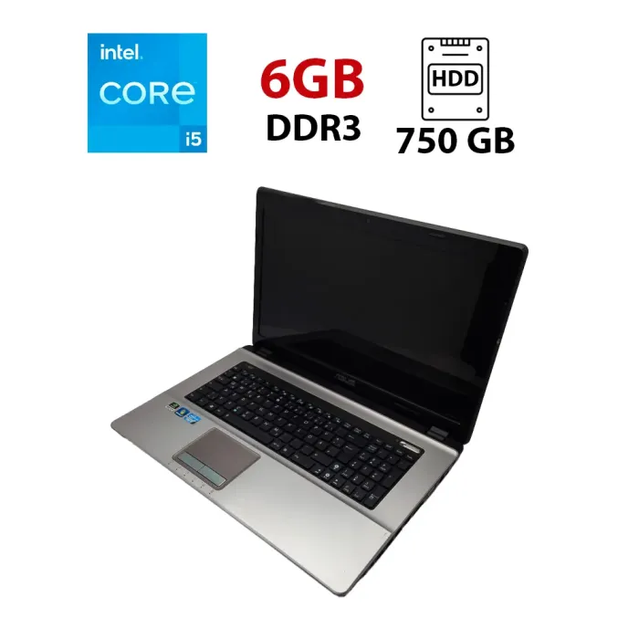 Ноутбук Asus K73SV / 17.3" (1600x900) TN / Intel Core i5-2410M (2 (4) ядра по 2.3 - 2.9 GHz) / 6 GB DDR3 / 750 GB HDD / nVidia GeForce GT 540M, 1 GB GDDR3, 128-bit / WebCam б/в - зображення 1