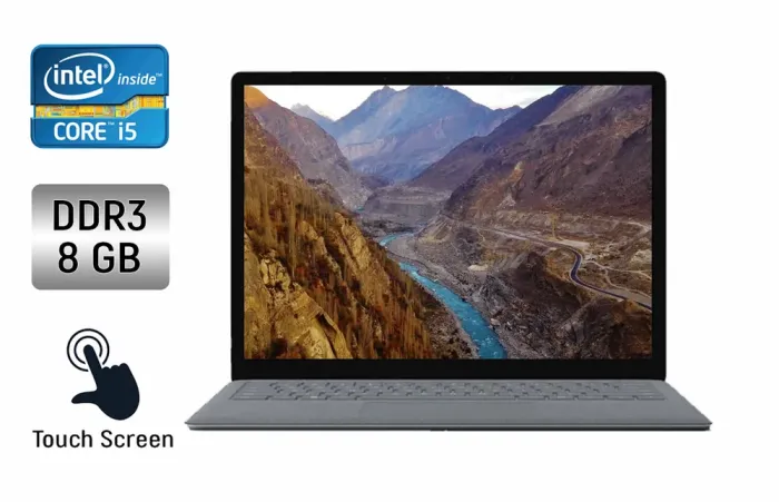 Ультрабук Б-клас Microsoft Surface Laptop 2 / 13.5" (2256x1504) IPS Touch / Intel Core i5-8250U (4 (8) ядра по 1.6 - 3.4 GHz) / 8 GB DDR3 / 256 GB SSD / Intel UHD Graphics 620 / WebCam б/в - зображення 1