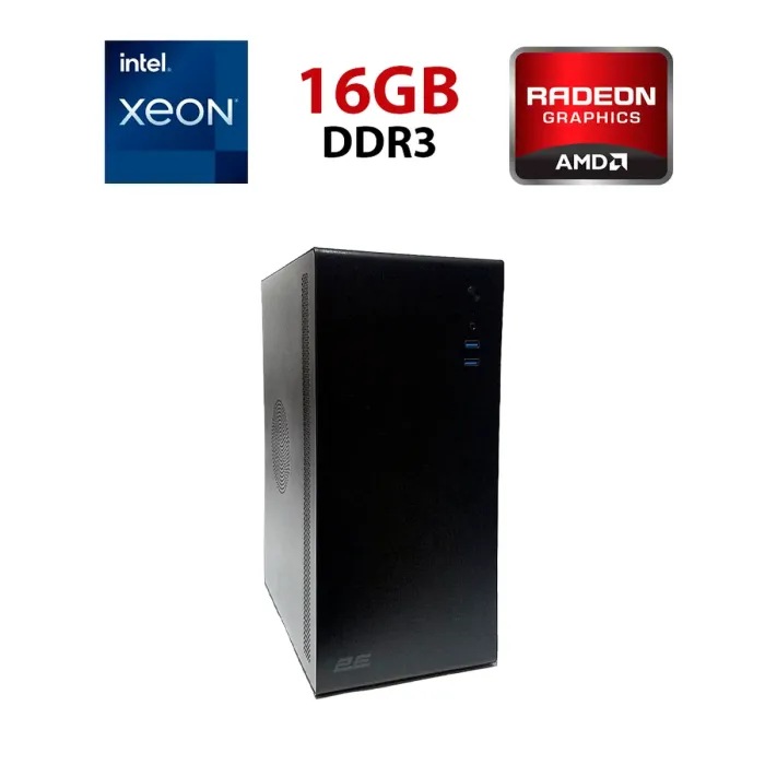 Робоча станція 2E Credo V200B-400 (2E-V200B-400) Башта / Intel Xeon E5-2670 v1 (8 (16) ядер по 2,6 - 3,3 ГГц) / 16 ГБ DDR3 / 240 ГБ SSD / AMD FirePro W7100, 8 ГБ GDDR5, 256-біт / Win 10 Pro б/в - изображение 1