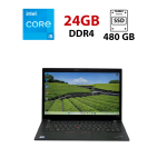 Ультрабук Б-клас Lenovo ThinkPad T480s / 14" (2560x1440) IPS / Intel Core i5-8350U (4 (8) ядра по 1.7 - 3.6 GHz) / 24 GB DDR4 / 480 GB SSD / Intel UHD Graphics 620 / WebCam б/в