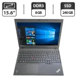 Ноутбук Lenovo ThinkPad L540 / 15.6" (1366x768) TN / Intel Core i5-4300M (2 (4) ядра по 2.6 - 3.3 GHz) / 8 GB DDR3 / 240 GB SSD / Intel HD Graphics 4600 / WebCam б/в