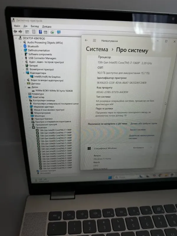 Ноутбук-трансформер Dell Inspiron 16 7630 2в1 / 16" (1920x1200) IPS Touch / Intel Core i7-1360P (12 (16) ядер по 3.7 - 5.0 GHz) / 16 GB DDR5 / 1000 GB SSD / Intel Iris XE Graphics / WebCam б/в - зображення 10